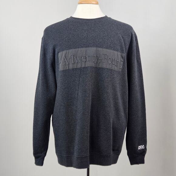 A24 Studios Pullover Sweatshirt Patch Logo Crewneck Dark Gray | Men Large - Picture 1 of 16